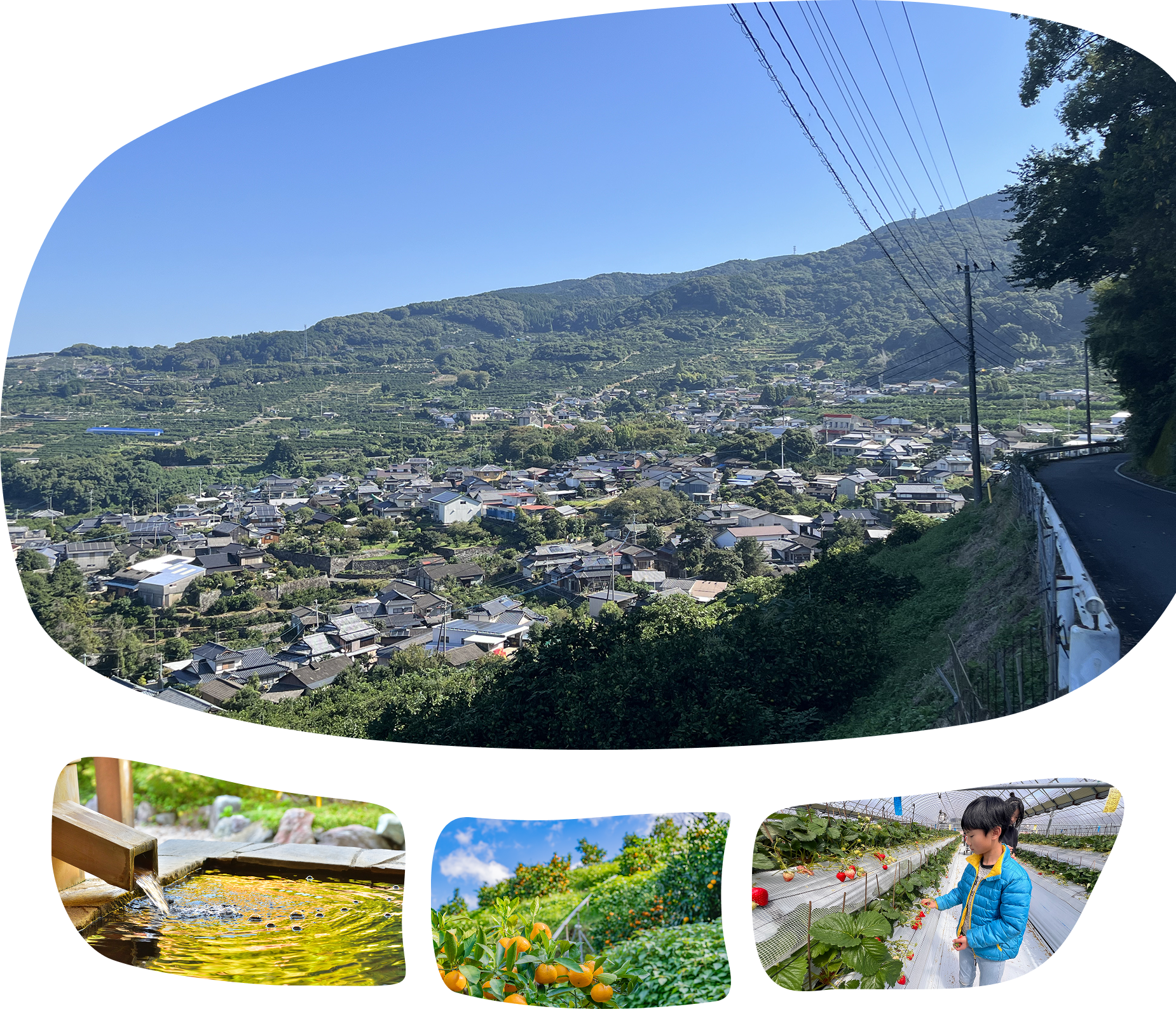 山の斜面に広がる小天の街並み